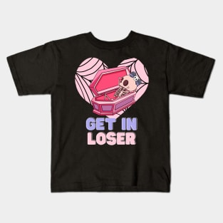 Get in Loser Pastel Goth Kawaii Skeleton Halloween Kids T-Shirt